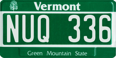 VT license plate NUQ336