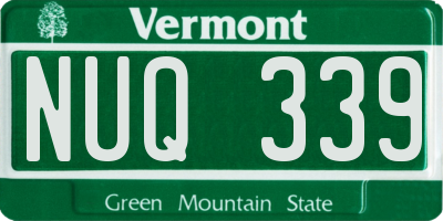 VT license plate NUQ339
