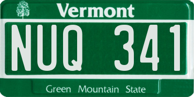VT license plate NUQ341
