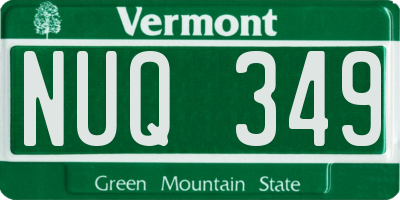 VT license plate NUQ349