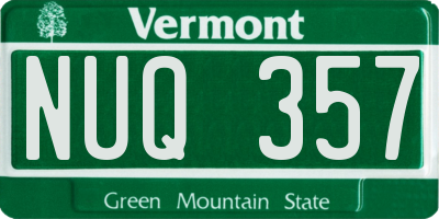 VT license plate NUQ357