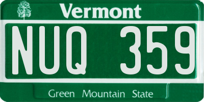 VT license plate NUQ359