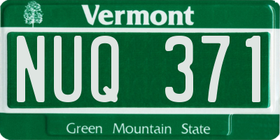 VT license plate NUQ371