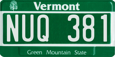 VT license plate NUQ381