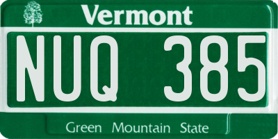 VT license plate NUQ385