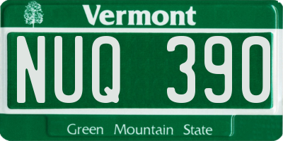 VT license plate NUQ390