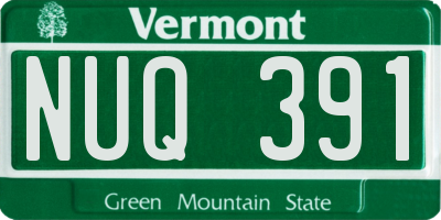 VT license plate NUQ391