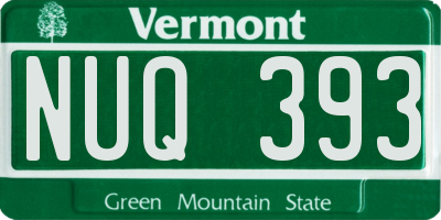 VT license plate NUQ393