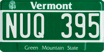 VT license plate NUQ395