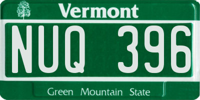 VT license plate NUQ396