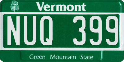 VT license plate NUQ399