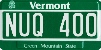 VT license plate NUQ400