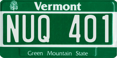 VT license plate NUQ401
