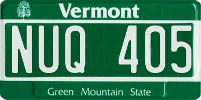 VT license plate NUQ405