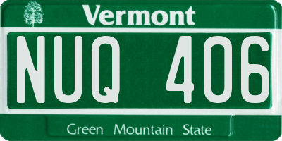 VT license plate NUQ406