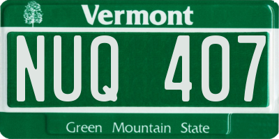 VT license plate NUQ407