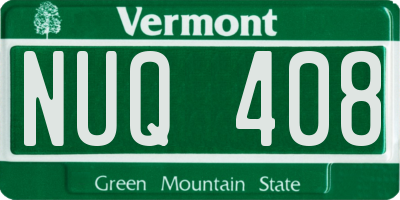 VT license plate NUQ408