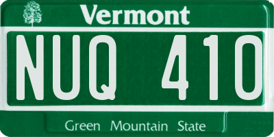 VT license plate NUQ410