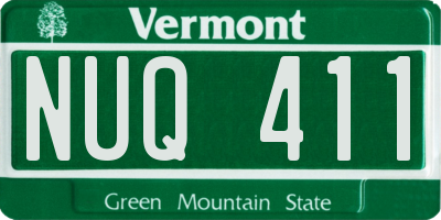 VT license plate NUQ411