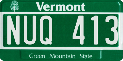 VT license plate NUQ413