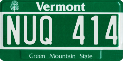 VT license plate NUQ414