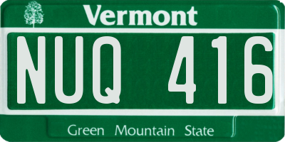VT license plate NUQ416