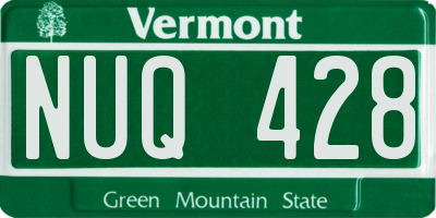 VT license plate NUQ428