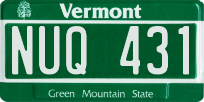VT license plate NUQ431