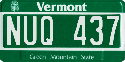 VT license plate NUQ437