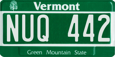 VT license plate NUQ442