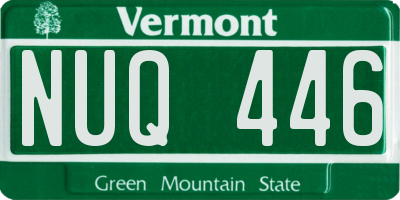 VT license plate NUQ446