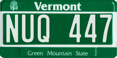 VT license plate NUQ447