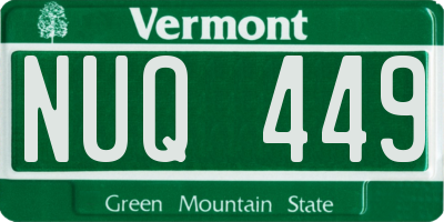 VT license plate NUQ449