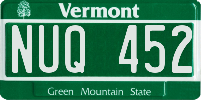 VT license plate NUQ452