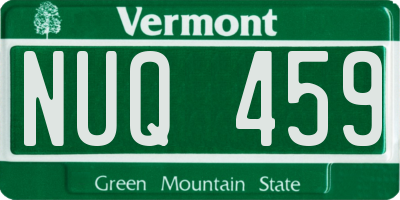 VT license plate NUQ459