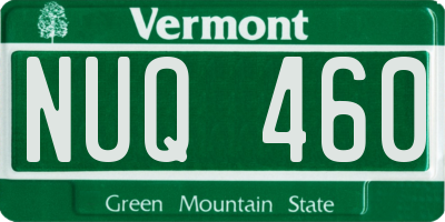 VT license plate NUQ460