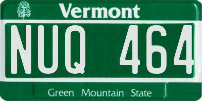 VT license plate NUQ464