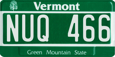 VT license plate NUQ466