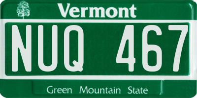 VT license plate NUQ467