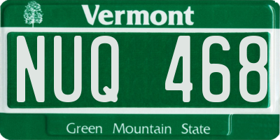 VT license plate NUQ468