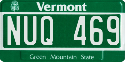 VT license plate NUQ469