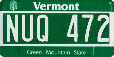 VT license plate NUQ472