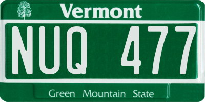 VT license plate NUQ477