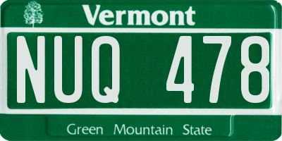 VT license plate NUQ478