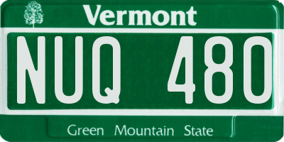 VT license plate NUQ480