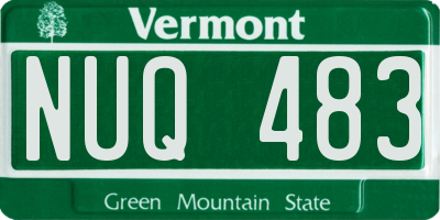 VT license plate NUQ483