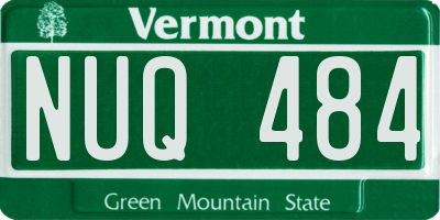 VT license plate NUQ484