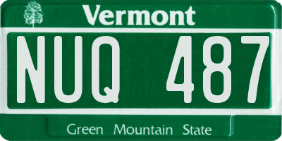 VT license plate NUQ487