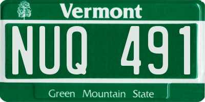 VT license plate NUQ491