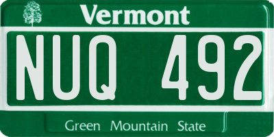 VT license plate NUQ492
